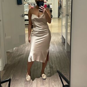 Express Satin Cowl Neck Dress